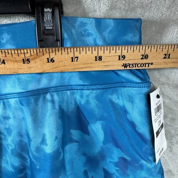 ID Ideology NEW Womens Skort Plus 2X Flouncy Tiered Blue Dye Pull On Stretch - Picture 6 of 11